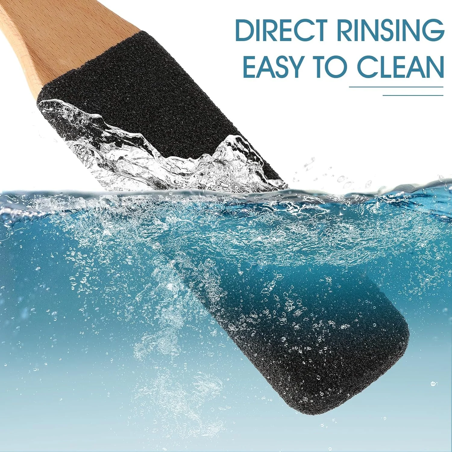 سوهان پا سنگ پا لایه بردار پدیکور با دسته چوبی، از بین برنده پوست های مرده و پینه های سخت، زبری و ترک خوردگی کف پا (مشکی)