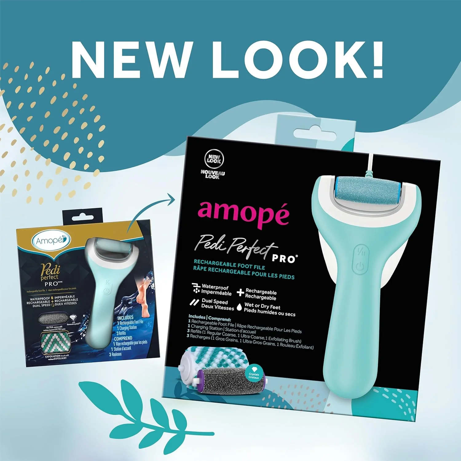 سوهان پدی پرفکت مرطوب و خشک آموپه، از بین برنده پینه پا، پوست سخت و مرده - قابل شارژ و ضد آب (بسته بندی ممکن است متفاوت باشد). پاهایی نرم و لطیف در عرض چند دقیقه. برای پدیکور پا در خانه.