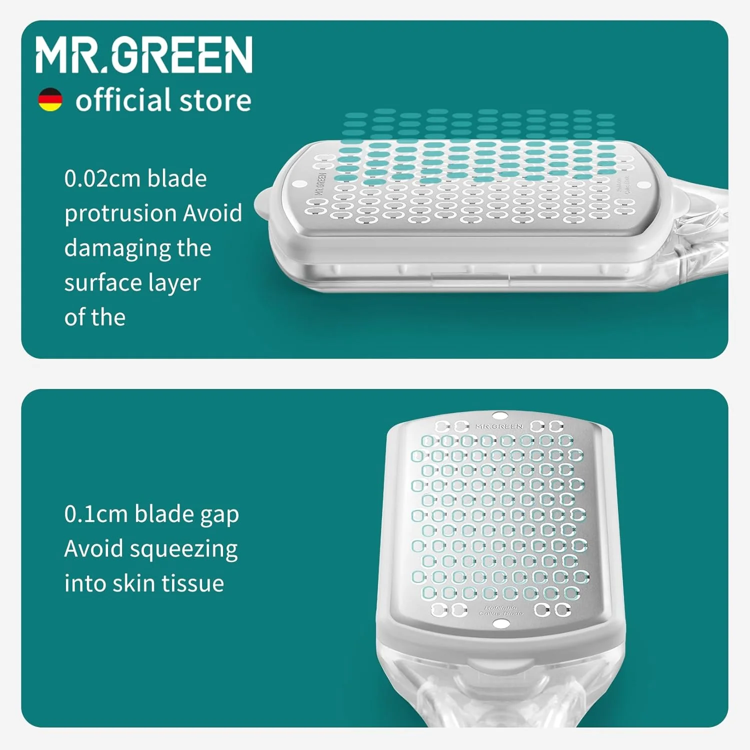 ابزار پدیکور MR.GREEN سوهان پا رنده پاشنه پا از بین برنده پینه اسکراپر پا با جعبه نگهداری سوهان استیل