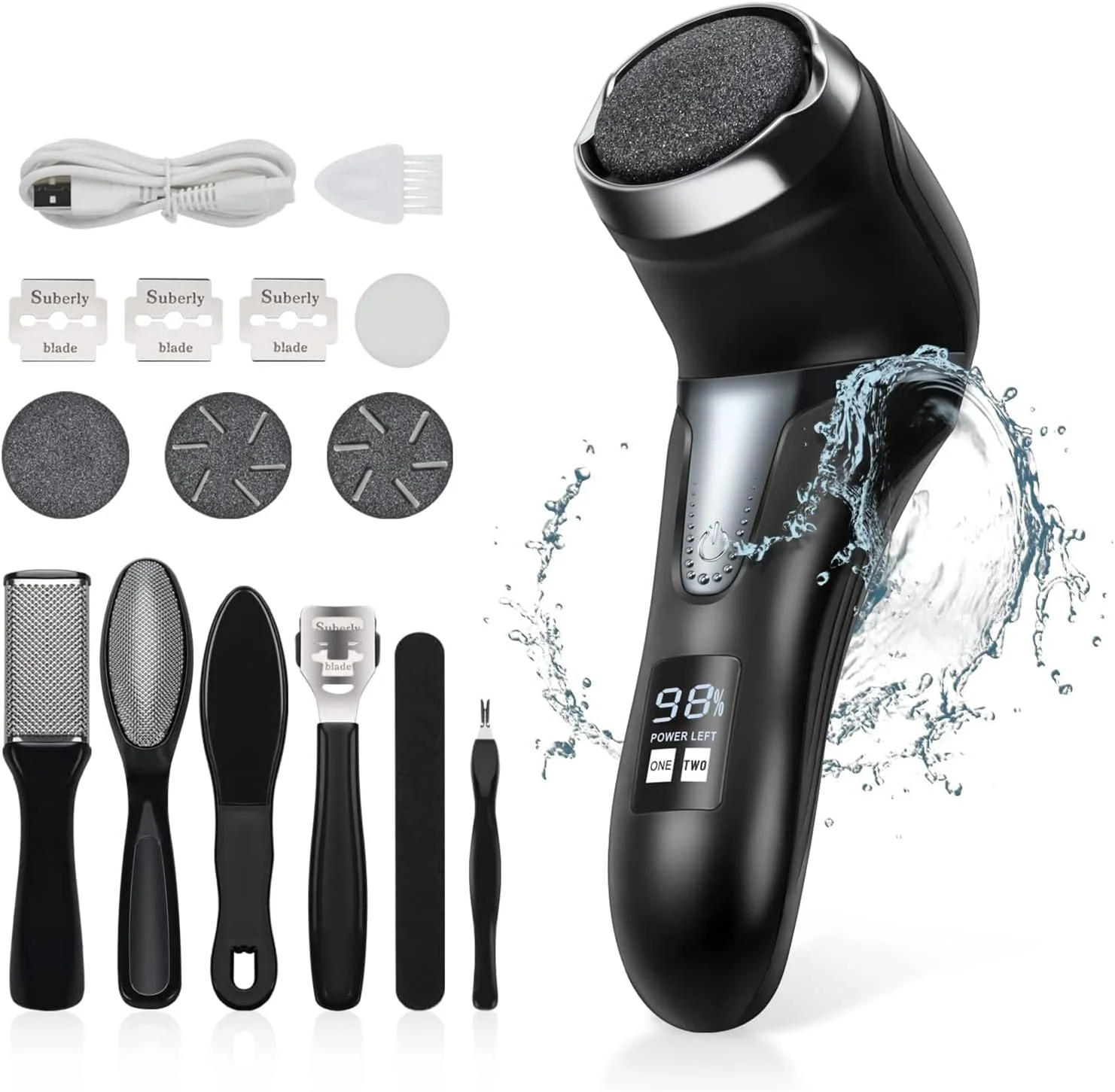 ست پدیکور، سوهان برقی پا با قابلیت مکش، قابل شارژ و ضد آب، ست پدیکور حرفه ای، ابزار مراقبت از پا برای از بین بردن پینه، پوست های ترک خورده و مرده برای خانم ها و آقایان ست پدیکور، سوهان برقی پا با قابلیت مکش، قابل شارژ و ضد آب، ست پدیکور حرفه ای، ابزار مراقبت از پا برای از بین بردن پینه، پوست های ترک خورده و مرده برای خانم ها و آقایان