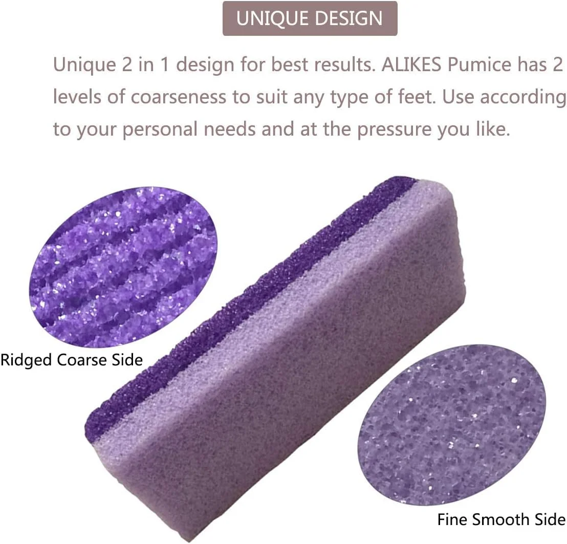 سنگ پا دو منظوره KASTWAVE، از بین برنده پینه و پوست سخت دست و پا، سوهان پای طبیعی، لایه بردار برای از بین بردن پوست مرده (بسته 4 عددی)