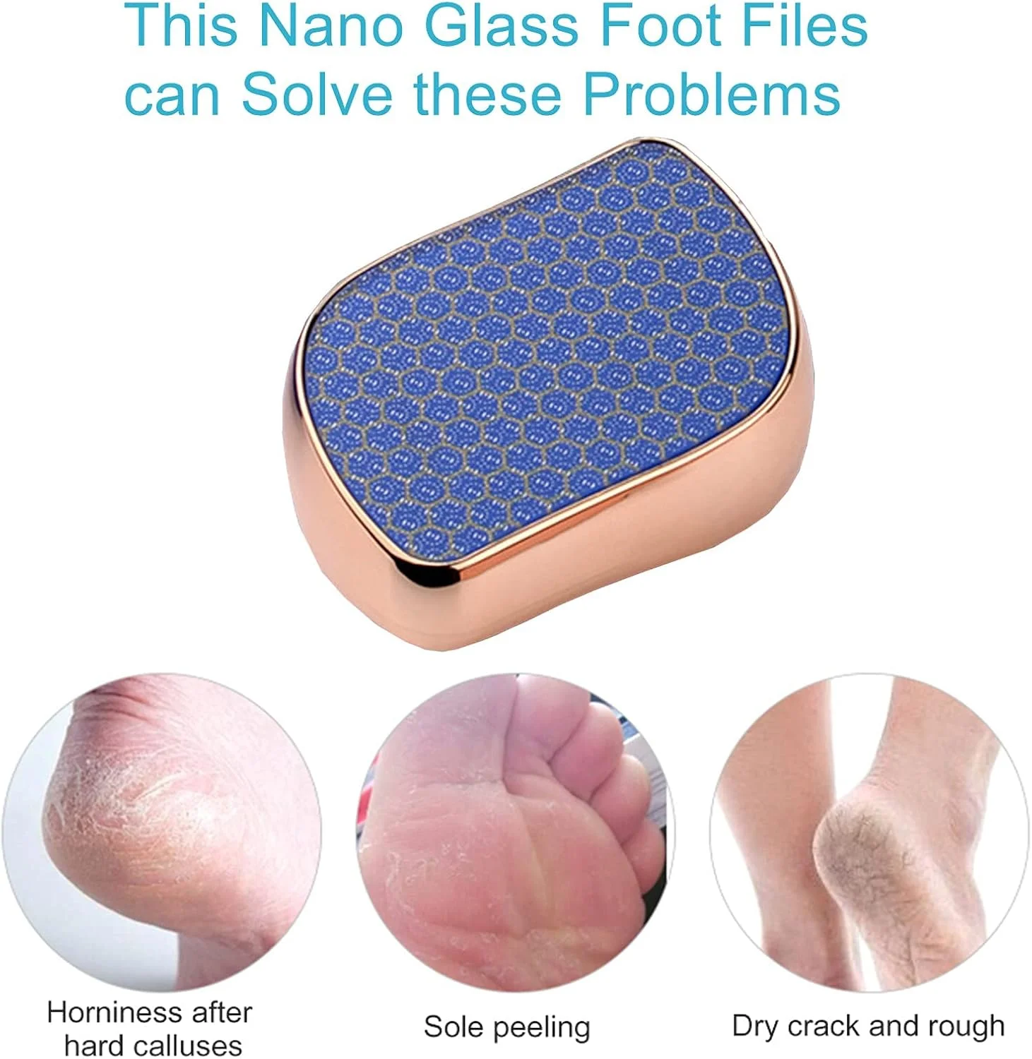 سوهان پدیکور نانو گلس KASTWAVE با تراکم بالا - سوهان پای موثر برای پوست سخت، ابزار پدیکور برای استفاده در منزل و سالن، ایده آل برای آقایان و بانوان (1 عدد)