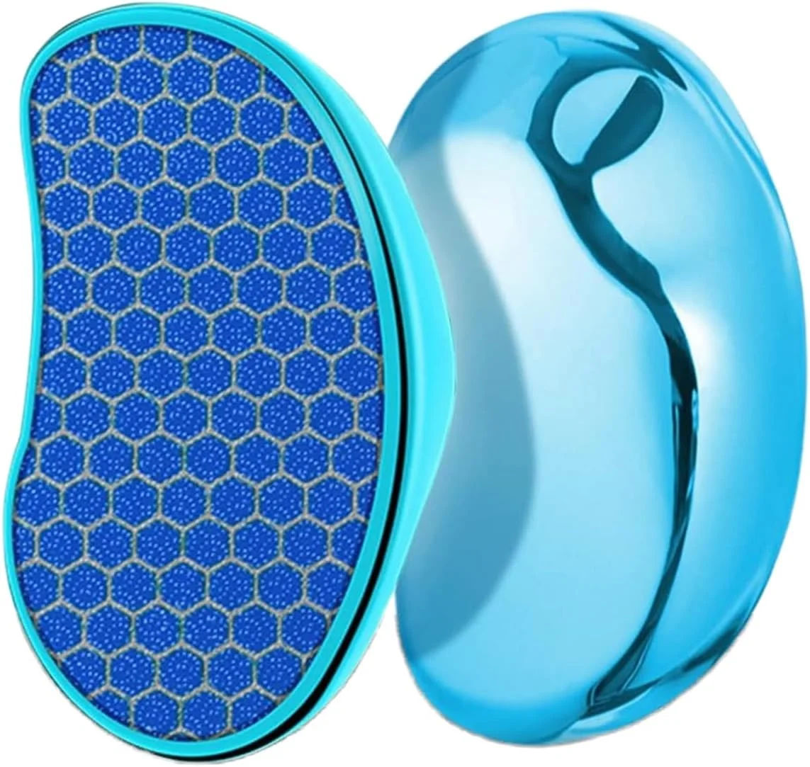 سوهان پدیکور شیشه ای KASTWAVE، سنگ پای کریستالی نانو برای استفاده در سفر، اسکرابر قابل حمل پا برای پاشنه ترک خورده (لانه زنبوری)