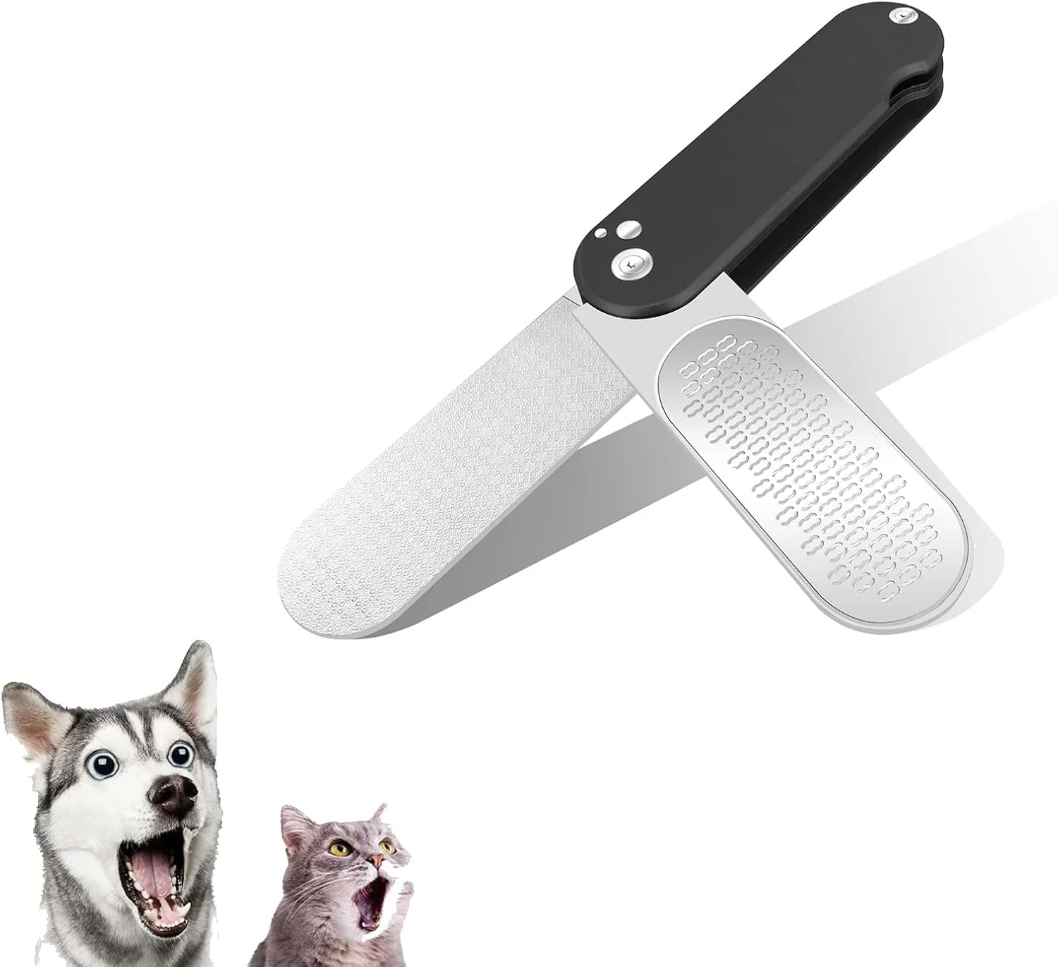 سوهان پا تاشو KASTWAVE، اسکرابر حرفه ای پا از جنس استیل ضد زنگ 3 در 1، قابل استفاده به صورت خشک و مرطوب، حمل آسان، مشکی