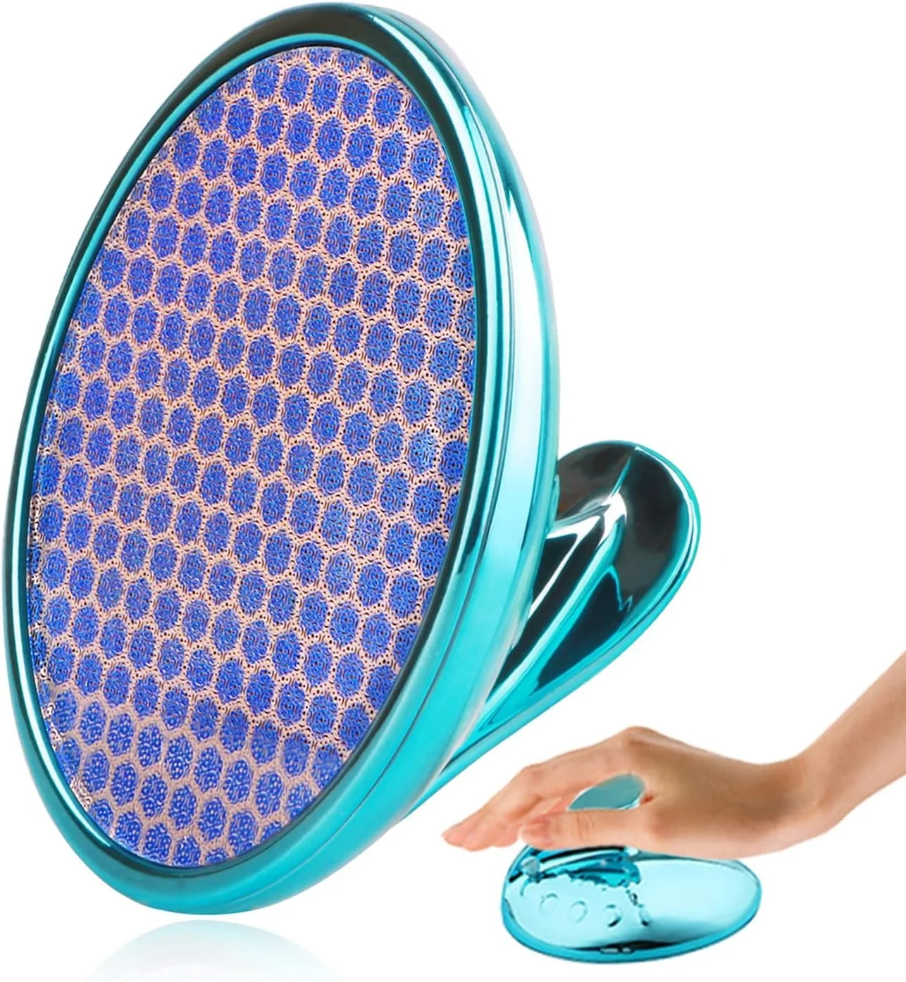 سوهان شیشه ای ارتقا یافته پا KASTWAVE، از بین برنده پینه، اسکرابر پاشنه پا برای حمام، ابزار مراقبت از پا، اسکرابر دستی قابل حمل پوست مرده