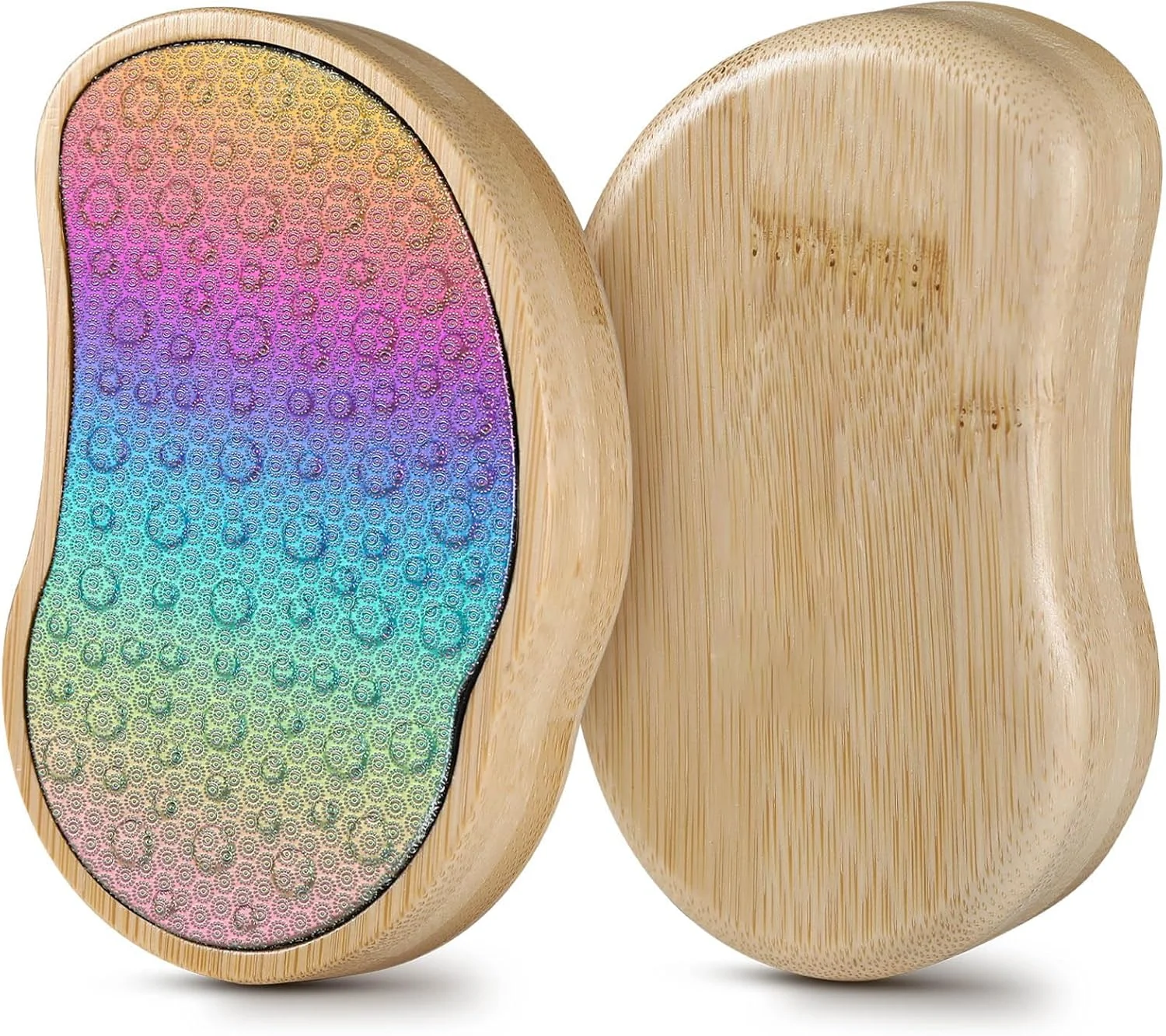 سوهان پا KASTWAVE برای از بین بردن پینه، اسکرابر استیل ضد زنگ پوست مرده پا با دسته ارگونومیک چوبی، ابزار پدیکور قابل حمل برای اسپا پا، سالن خانگی، پوست ترک خورده، قهوه ای