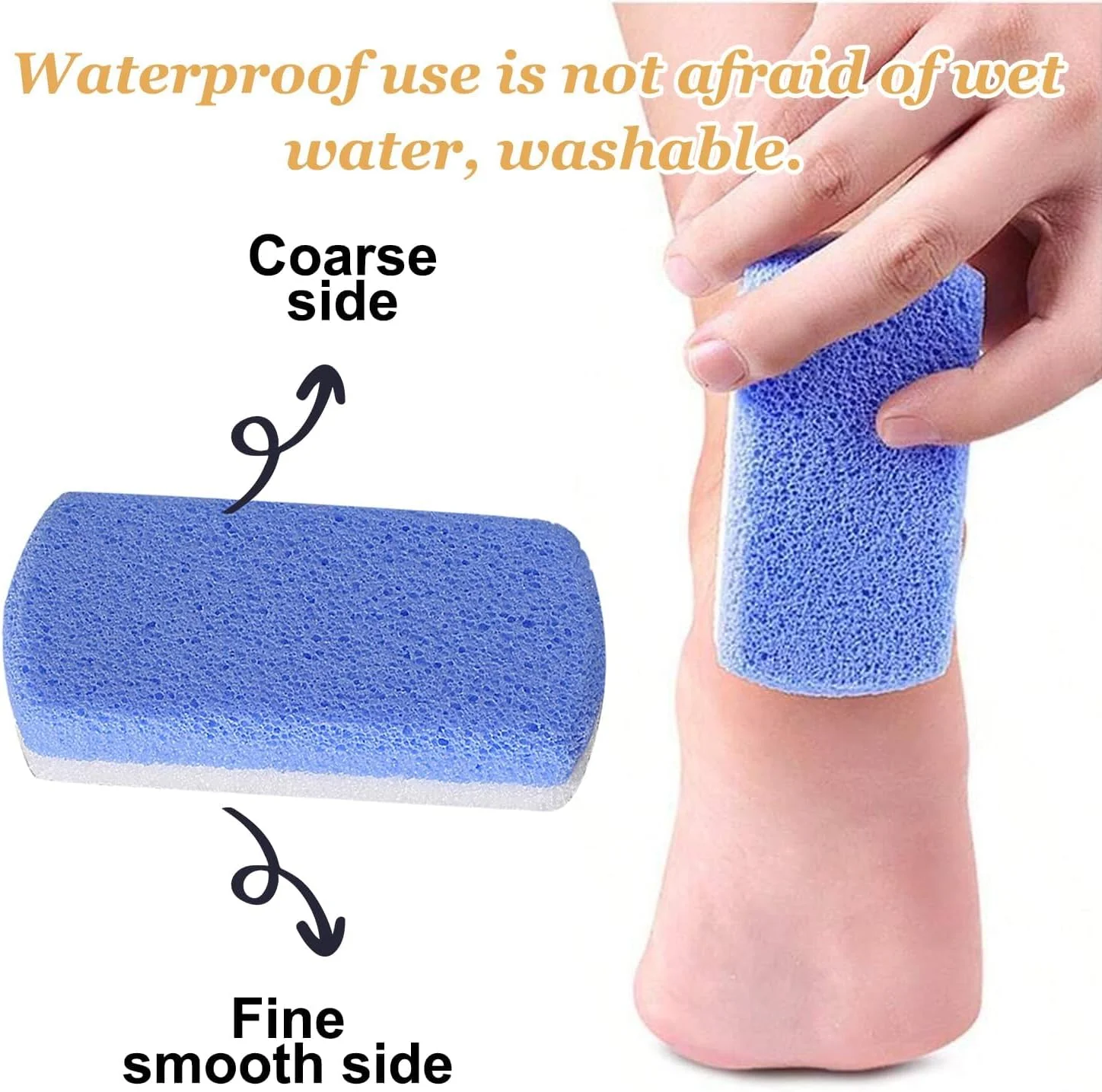 سنگ پا شیشه ای KASTWAVE، بسته 2 عددی، اسکرابر پا قابل استفاده مجدد برای از بین بردن پینه و لایه برداری - ابزار حرفه ای حذف پوست سخت برای پاشنه های ترک خورده و مراقبت از پوست نرم و لطیف