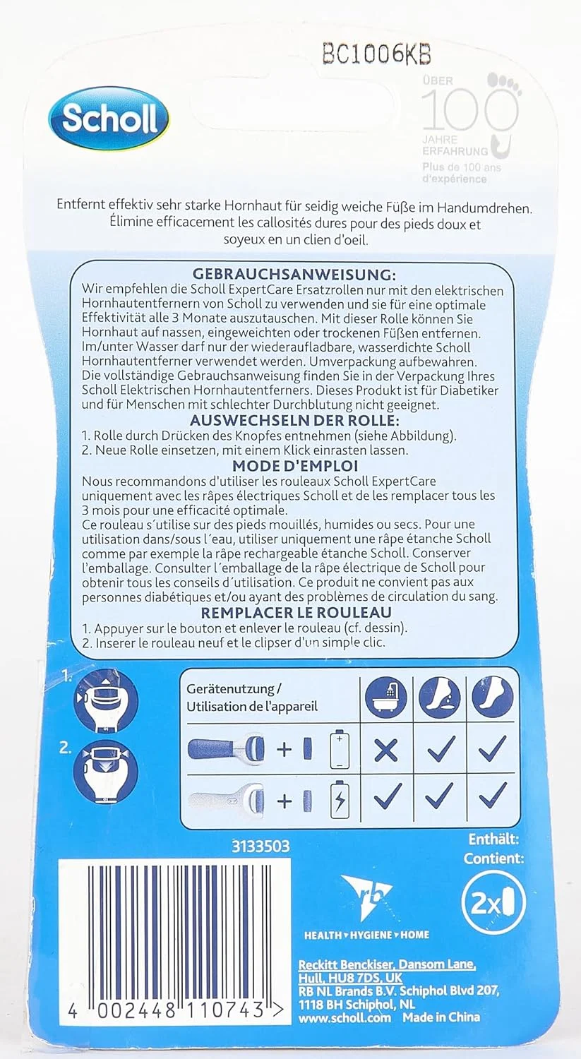 غلتکهای جایگزین 2 در 1 Scholl Expertcare - غلتک جایگزین برای از بین بردن پینه و صاف کردن پوست - مناسب برای دستگاه پدیکور برقی Scholl غلتکهای جایگزین 2 در 1 Scholl Expertcare - غلتک جایگزین برای از بین بردن پینه و صاف کردن پوست - مناسب برای دستگاه پدیکور برقی Scholl