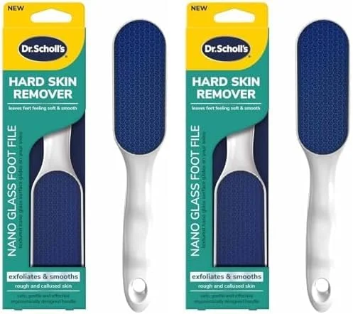 سوهان پدیکور شیشه ای نانو از دکتر شولز برای از بین بردن پوست سخت پا - از بین برنده پینه پا، اسکرابر بادوام پا، از بین برنده پوست مرده، ابزار بهداشتی پدیکور، بافر پای ماندگار، پاهای نرم و صاف (بسته 2 عددی)