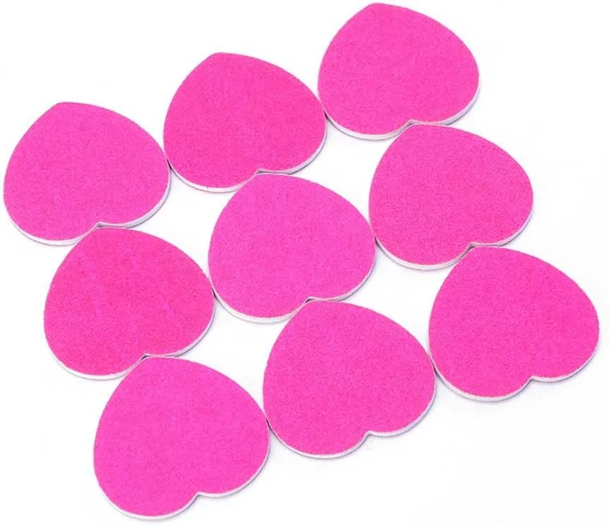 ۵۰ عدد سوهان ناخن قلبی دو طرفه، نوارهای کوچک مانیکور، ابزار هنری ناخن برای استفاده خانگی یا حرفه ای، صورتی