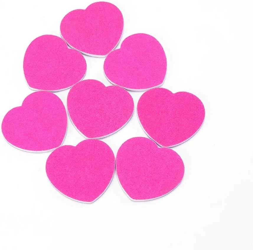 ۵۰ عدد سوهان ناخن قلبی دو طرفه، نوارهای کوچک مانیکور، ابزار هنری ناخن برای استفاده خانگی یا حرفه ای، صورتی