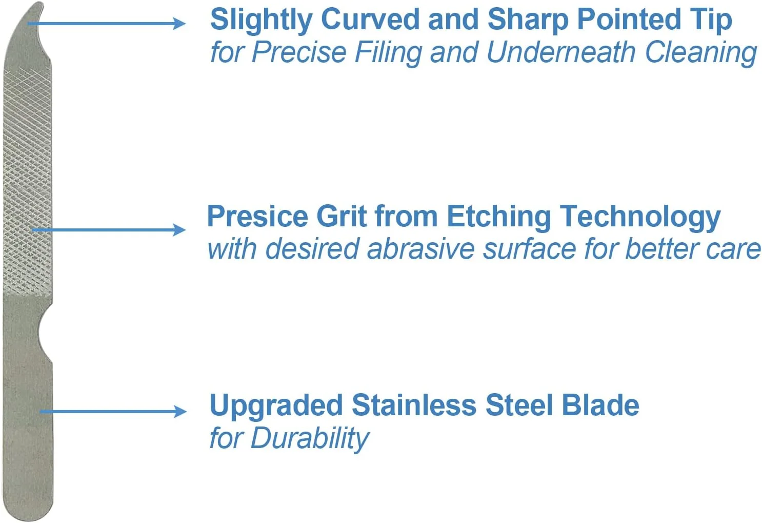 سوهان ناخن (بسته 12 عددی)، سوهان ناخن فلزی برای ناخن های طبیعی، سوهان ناخن بادوام و نازک استیل 4 اینچی، سوهان عمده با نوک تیز منحنی، ابزار مانیکور پدیکور دو طرفه