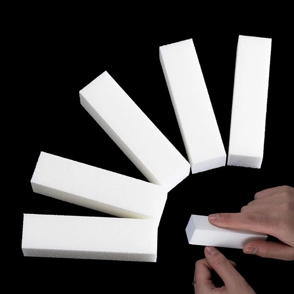 GSHLLO ۱۰ عدد سوهان ناخن سفید، سمباده و براق کننده ناخن، ابزار مانیکور