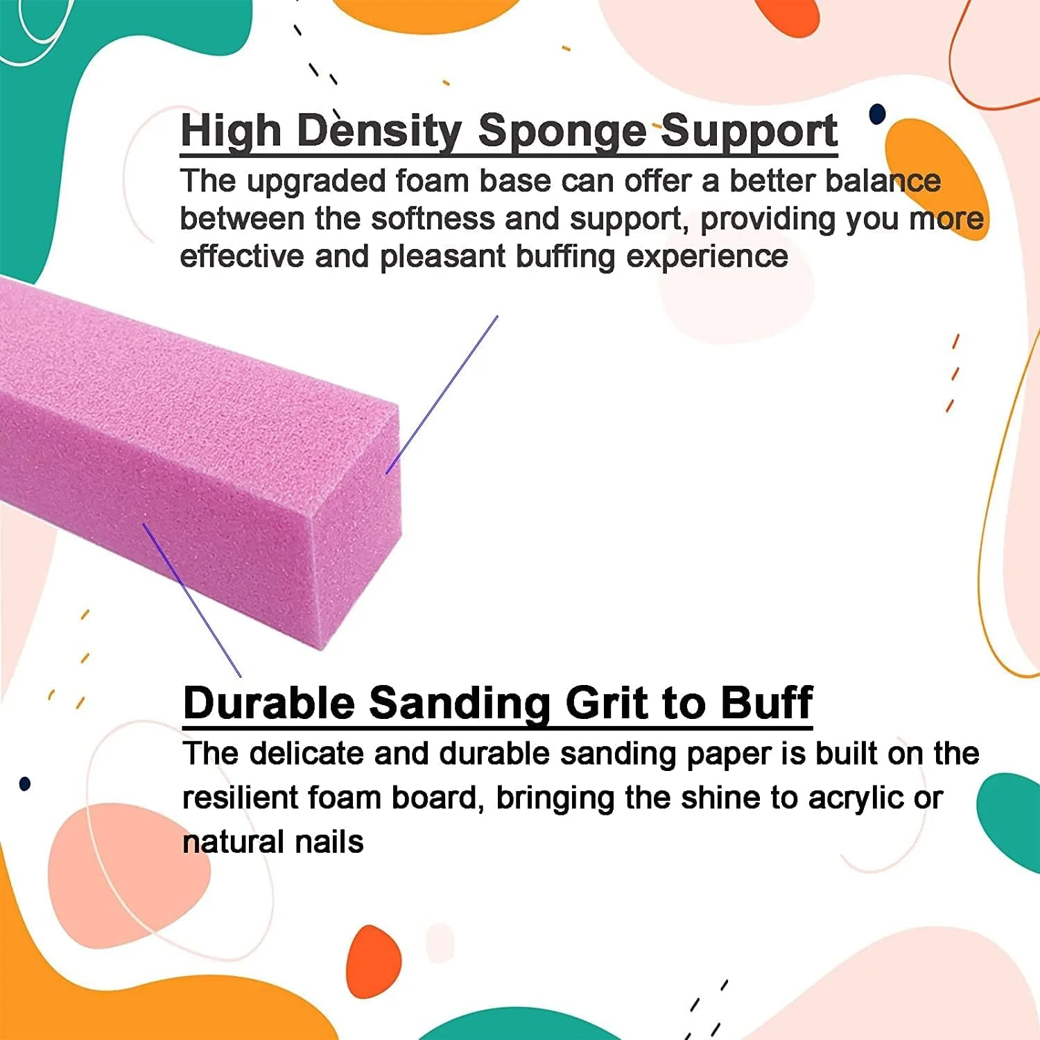 بسته ۴۰ عددی سوهان ناخن ۴ طرفه، مناسب برای ناخن های اکریلیک و طبیعی، مجموعه سوهان و پولیش ناخن ژلی، ابزار حرفه ای مانیکور با درجه زبری متوسط (چند رنگ)