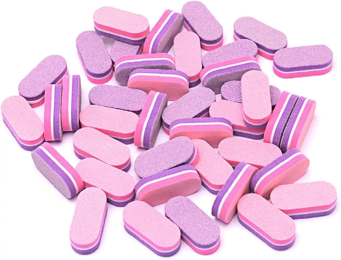 بسته 50 عددی مینی سوهان پولیش ناخن، بافر ناخن، مینی سوهان ناخن 100/180، بافر سوهان کشی دو طرفه مناسب برای ناخن های ژلی و اکریلیک، سوهان پولیش ناخن قابل شستشو