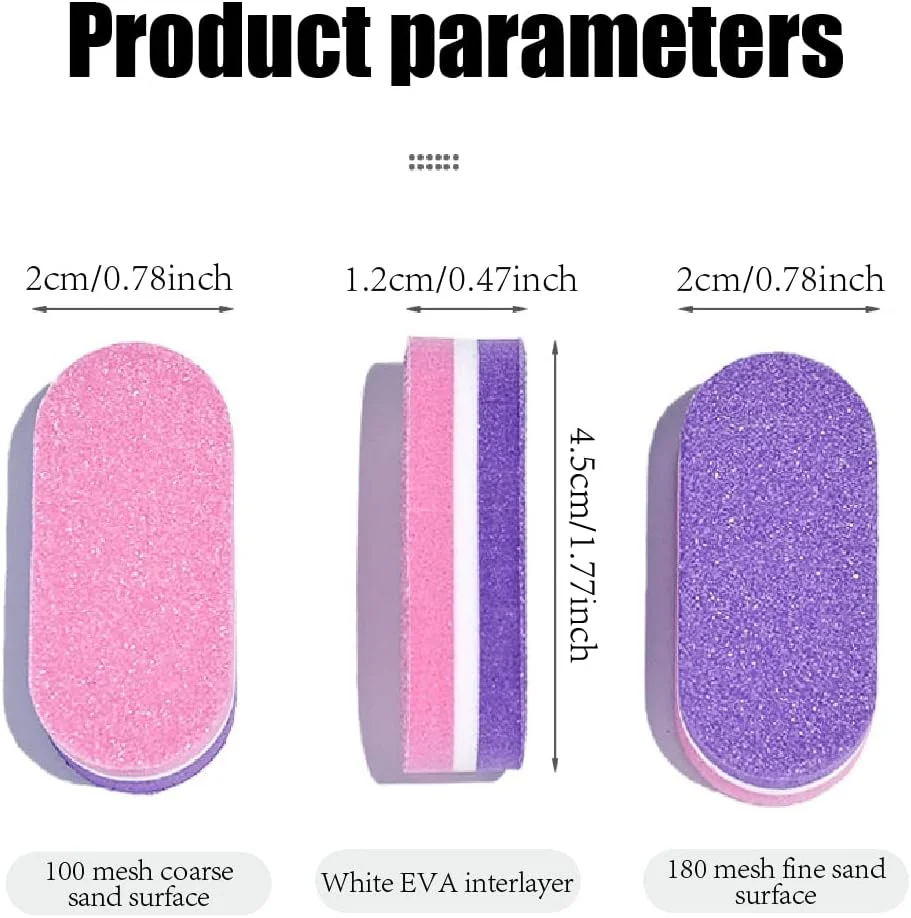 بسته 50 عددی مینی سوهان پولیش ناخن، بافر ناخن، مینی سوهان ناخن 100/180، بافر سوهان کشی دو طرفه مناسب برای ناخن های ژلی و اکریلیک، سوهان پولیش ناخن قابل شستشو