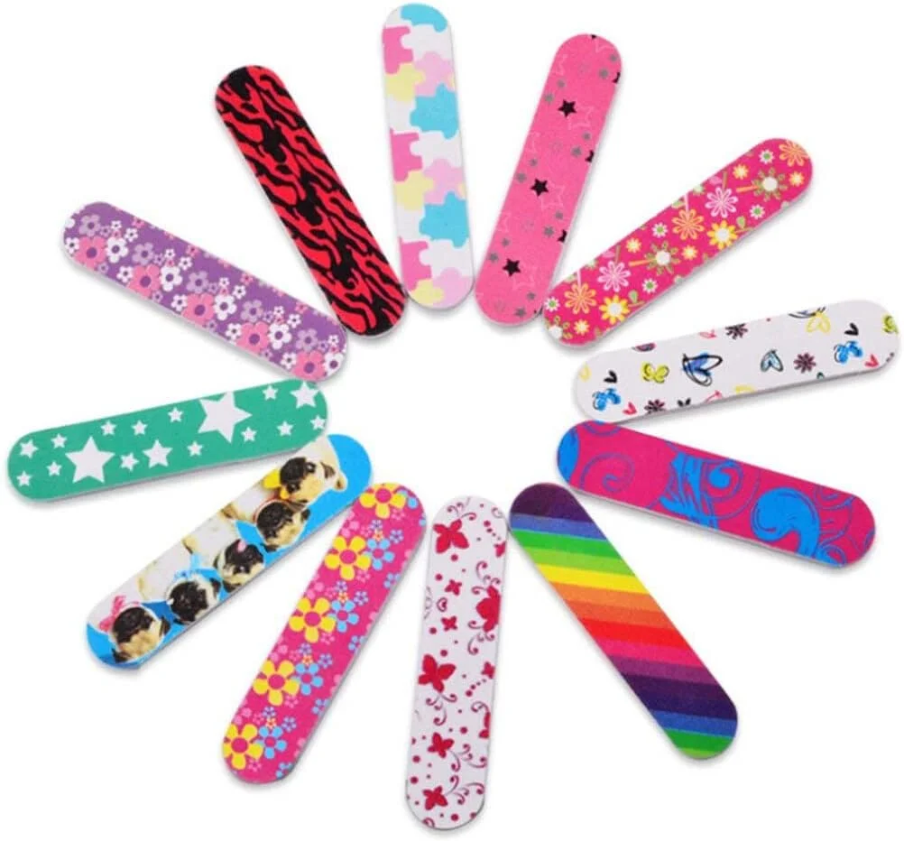 Happyupcity 20 عدد سوهان ناخن مینیاتوری دو طرفه رنگارنگ، بلوک بافر ناخن، سمباده، نوار پولیش ناخن ژلی، مانیکور پدیکور، مراقبت DIY برای ناخن های دست و پا