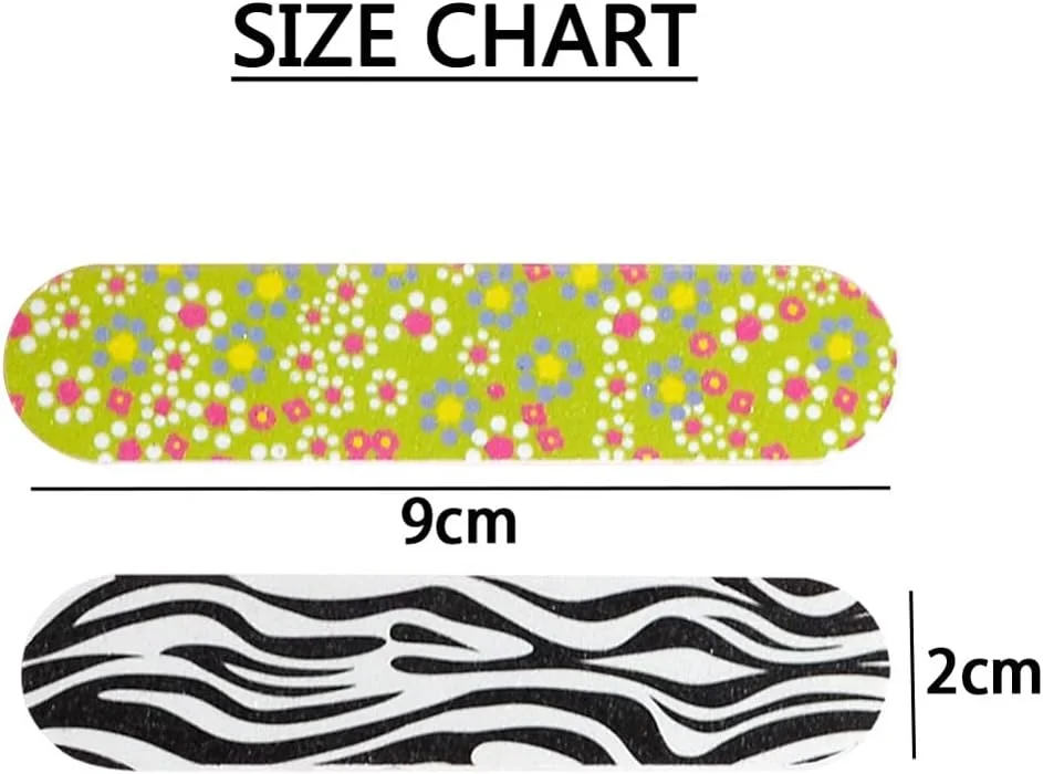 Happyupcity 20 عدد سوهان ناخن مینیاتوری دو طرفه رنگارنگ، بلوک بافر ناخن، سمباده، نوار پولیش ناخن ژلی، مانیکور پدیکور، مراقبت DIY برای ناخن های دست و پا