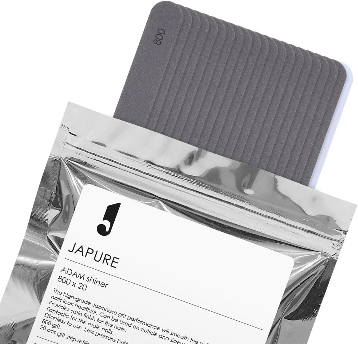 سوهان ناخن حرفه ای ADAM Shiner - گرید 800، 20 عدد - سوهان های مانیکور و پدیکور با کیفیت سالن - سمباده های بادوام برای تکنسین های ناخن