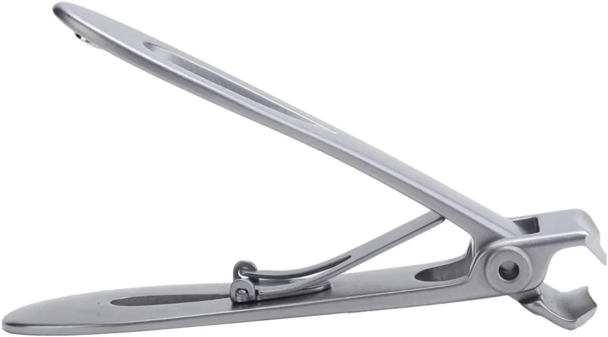 ست سوهان ناخن و ناخن گیر با دسته ضد لغزش مناسب سالن های زیبایی و استفاده خانگی (ست سه تکه نقره ای)