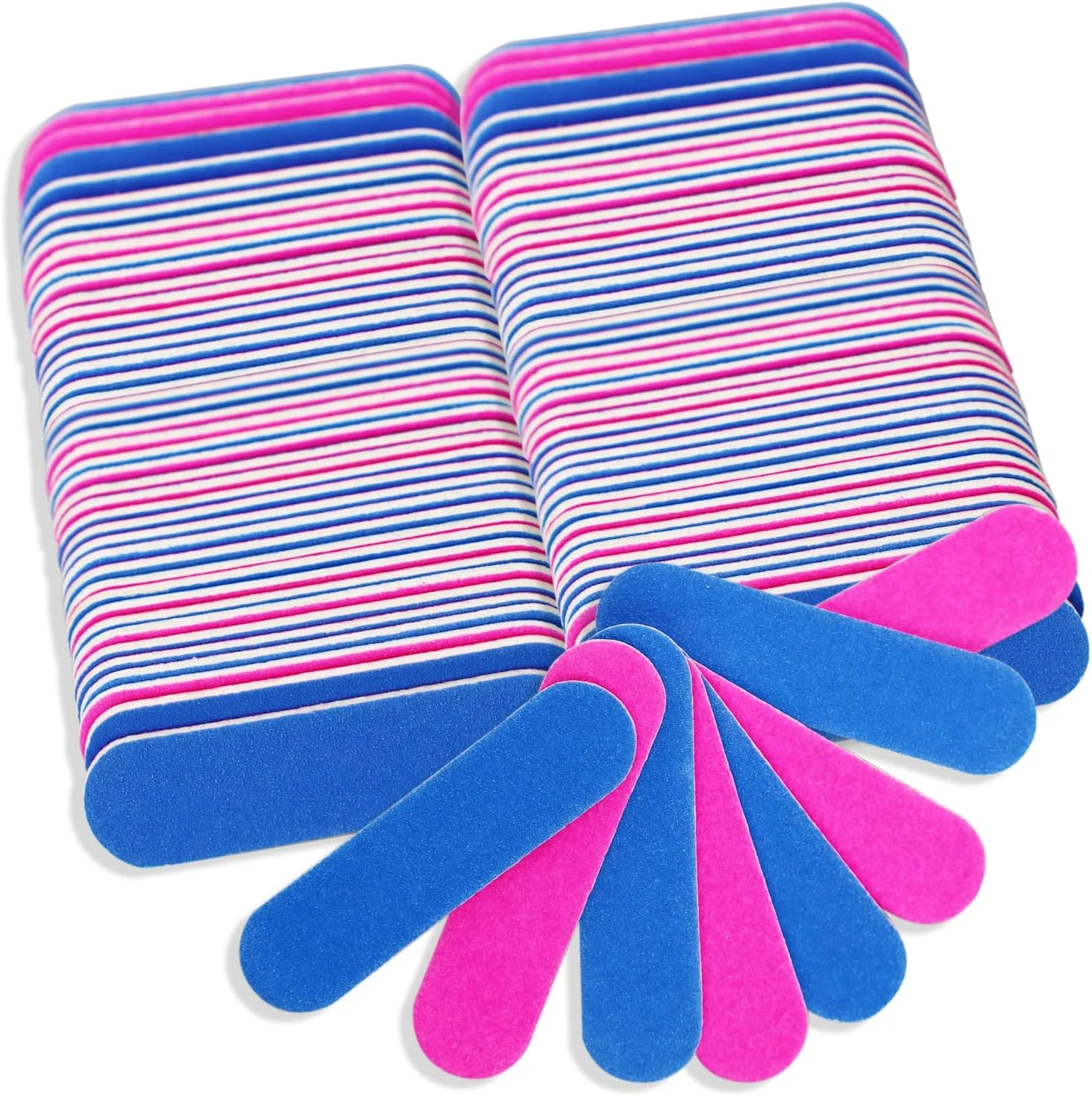 ست 100 عددی سوهان ناخن حرفه ای 5 سانتی متری، طراحی قابل حمل دو طرفه، ابزار سوهان ناخن برای آراستن و حالت دادن به ناخن