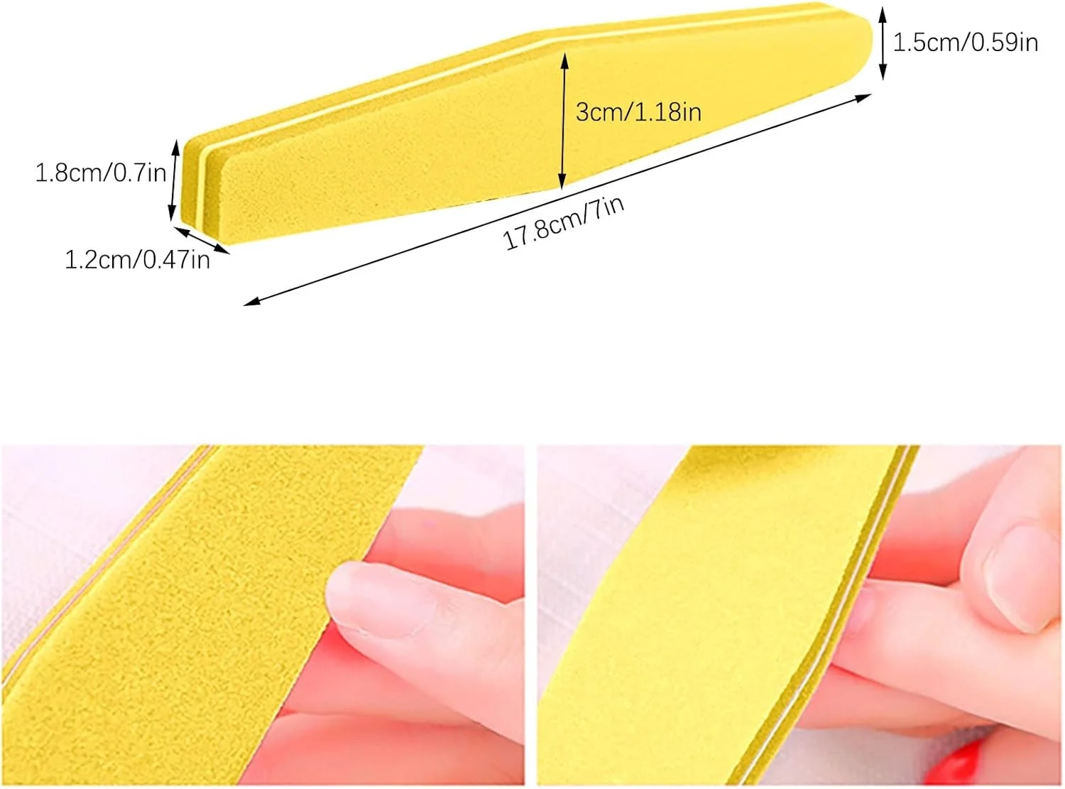 سوهان و بافر ناخن، کیت ابزار مانیکور قابل استفاده مجدد دو طرفه با درجه زبری مختلف، ابزار بلوک بافر مراقبت از هنر مستطیلی حرفه ای (D، تک سایز)