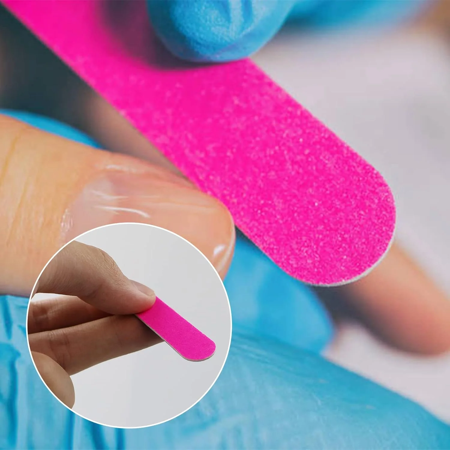 ست 100 عددی سوهان ناخن حرفه ای 5 سانتی متری، طراحی قابل حمل دو طرفه، ابزار سوهان ناخن برای آراستن و حالت دادن به ناخن