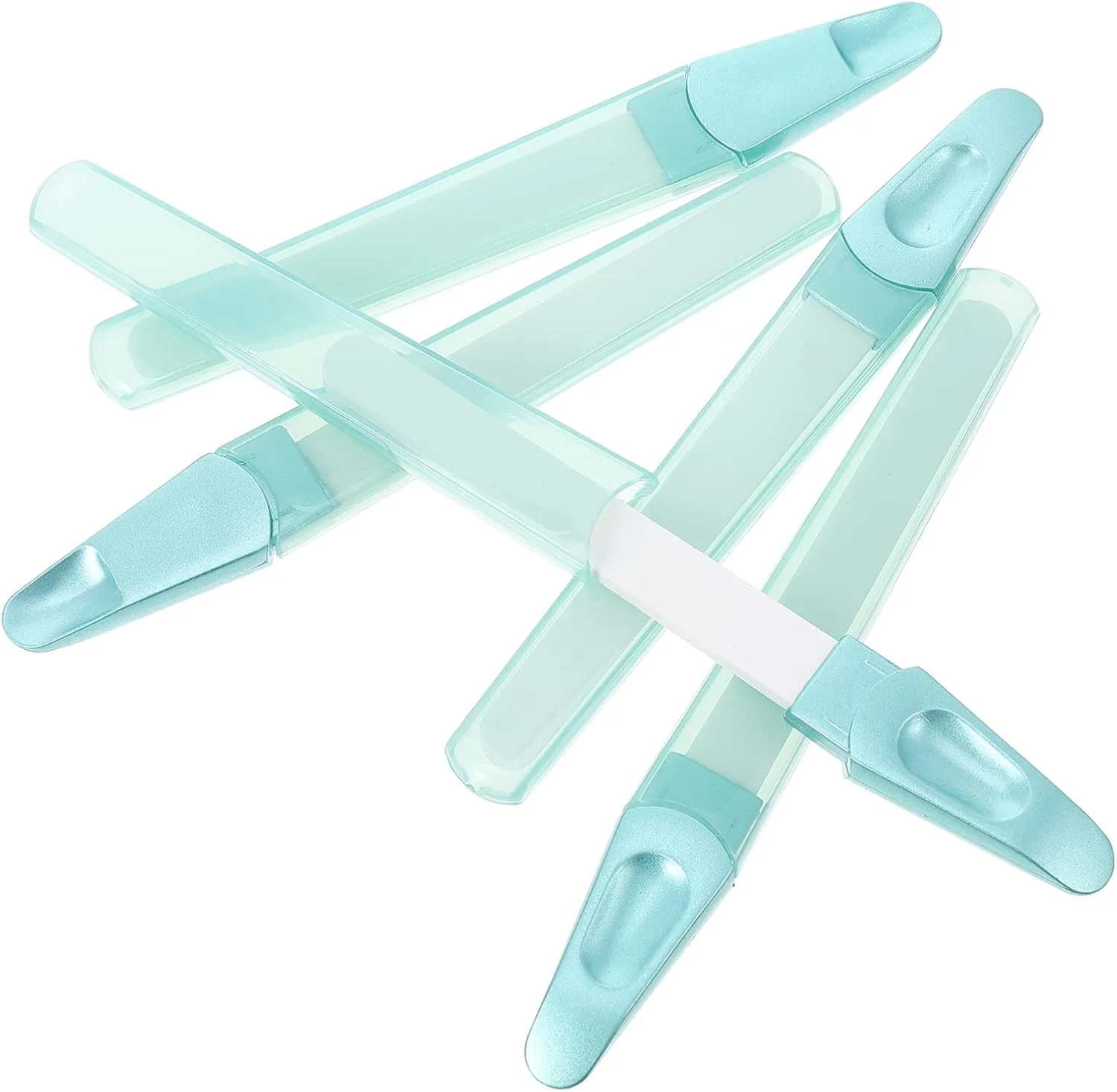 سوهان ناخن سرامیکی با جعبه: 5 عدد سوهان ناخن مانیکور، بافر ناخن برای شکل دادن، صاف کردن و صیقل دادن ناخن طبیعی، رنگ تصادفی