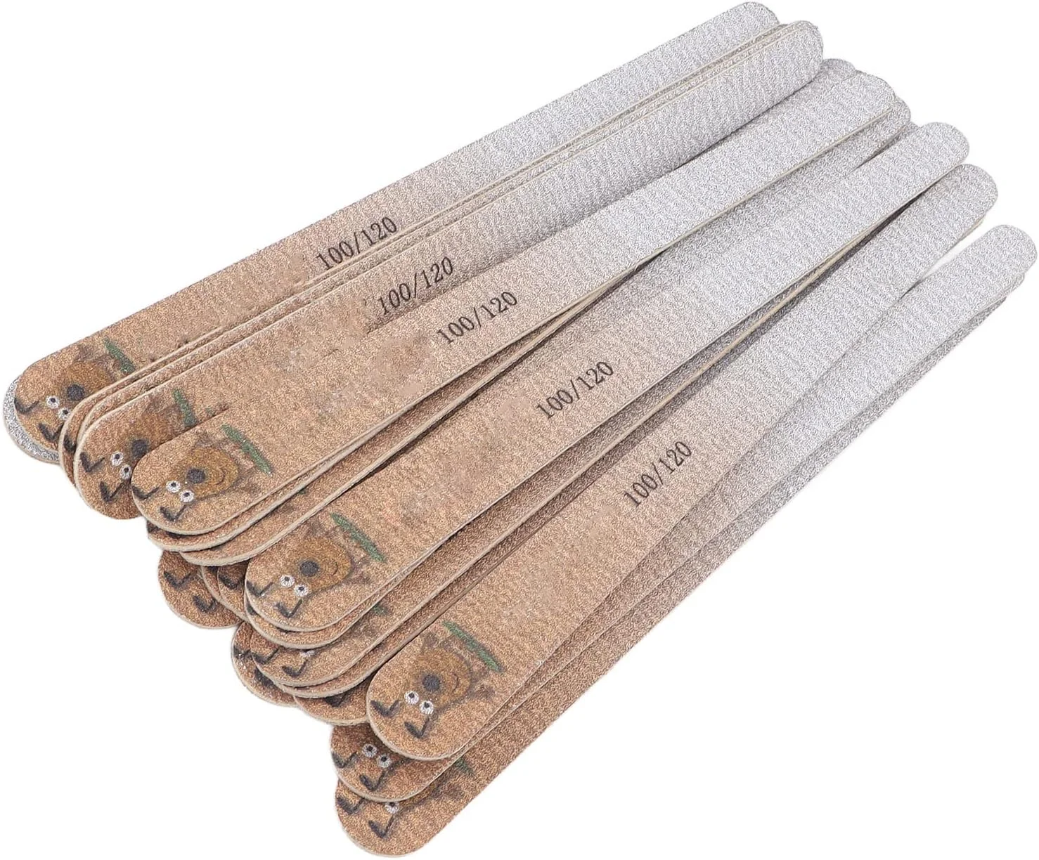 سوهان ناخن دو طرفه 20 عددی، درجه زبری 100/120، قابل استفاده مجدد برای آرایشگاه ناخن