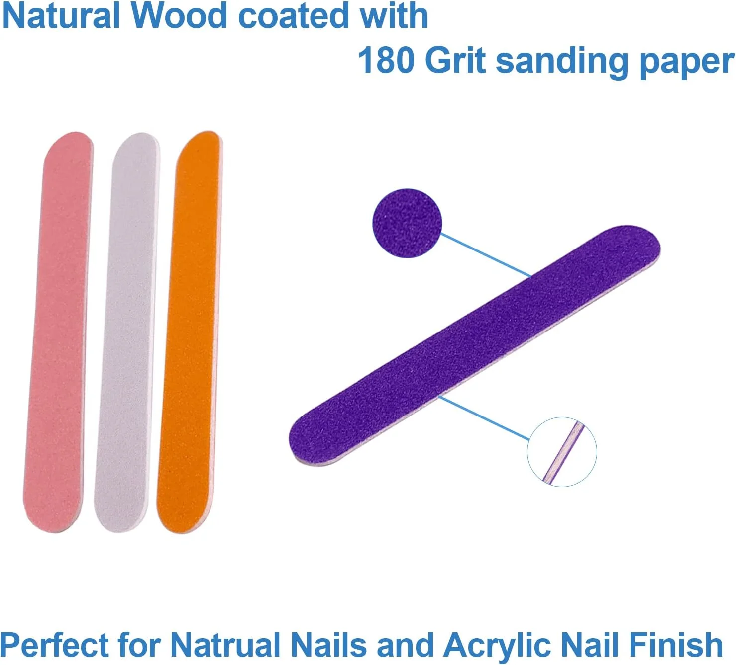 تعداد 400 عدد سوهان ناخن کوچک، سوهان سمباده ای دو طرفه برای ناخن های طبیعی، ست ابزار مانیکور یکبار مصرف رنگارنگ برای استفاده در سالن منزل، سایز مسافرتی تخته چوبی مردانه زنانه بچه گانه