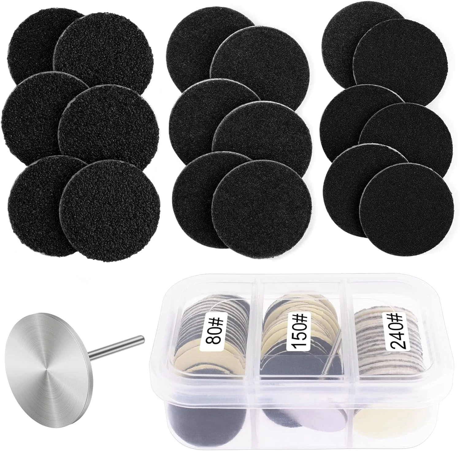 دیسک های سمباده ای رولی بگ با سری فلزی سوهان ناخن، دیسک های سمباده ای 25 میلی متری برای پدیکور مانیکور، #80#150#240 دانه بندی ریز، بسته بندی شده دیسک های سمباده ای رولی بگ با سری فلزی سوهان ناخن، دیسک های سمباده ای 25 میلی متری برای پدیکور مانیکور، #80#150#240 دانه بندی ریز، بسته بندی شده