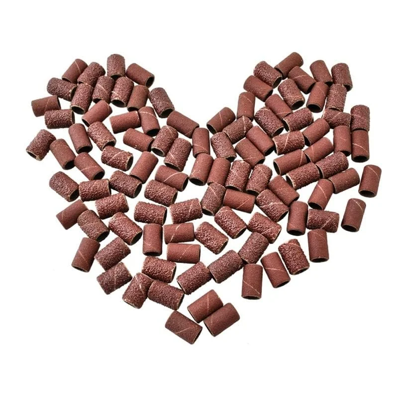 ست ۱۰۰ عددی کلاهک سمباده لالیل، درجه زبری ۲۴۰ - آستین سمباده - ابزار مراقبت از ناخن - قهوه ای - سازگار با ناخن (کراتین)، پوست