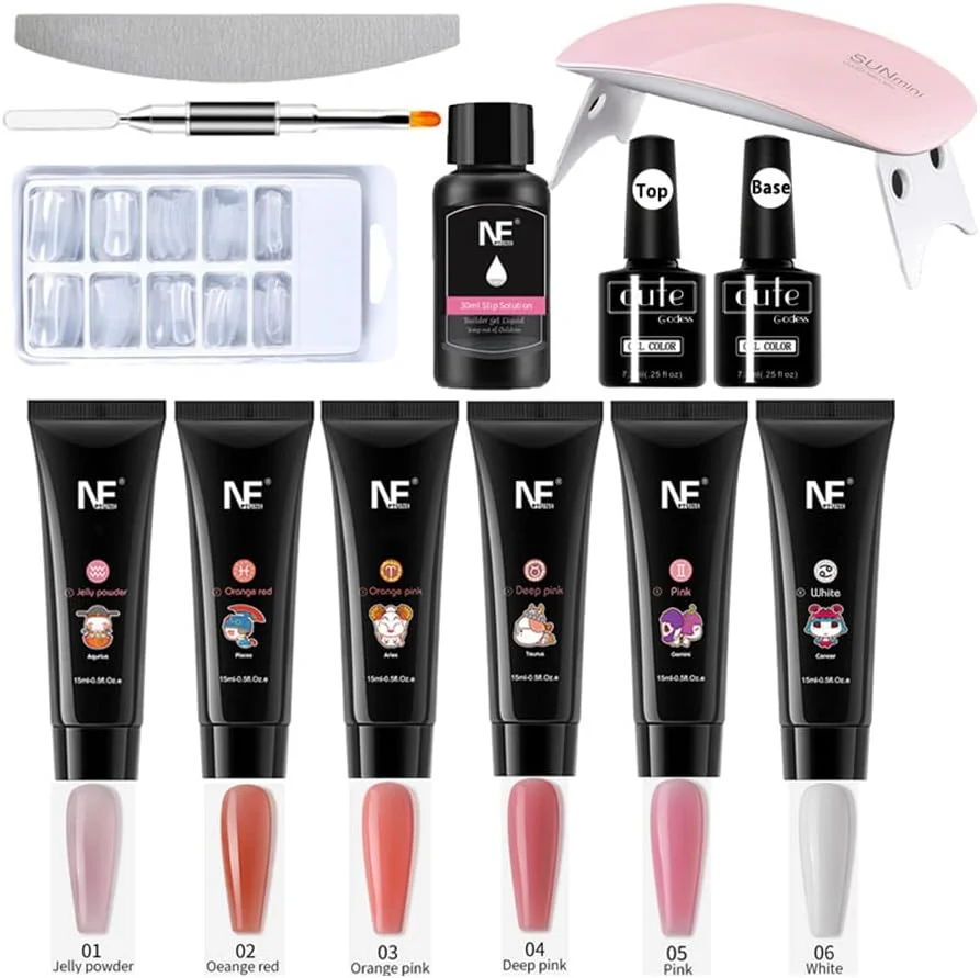 ست ژل ناخن Fawoonu NE با دستگاه UV، شامل 6 رنگ لاک ژل، تاپ کت و بیس کت بدون نیاز به تمیز کردن، ست ژل ناخن LED، کیت شروع طراحی ناخن، ست ابزار مانیکور، کیت ابزار ناخن سالنی ست ژل ناخن Fawoonu NE با دستگاه UV، شامل 6 رنگ لاک ژل، تاپ کت و بیس کت بدون نیاز به تمیز کردن، ست ژل ناخن LED، کیت شروع طراحی ناخن، ست ابزار مانیکور، کیت ابزار ناخن سالنی