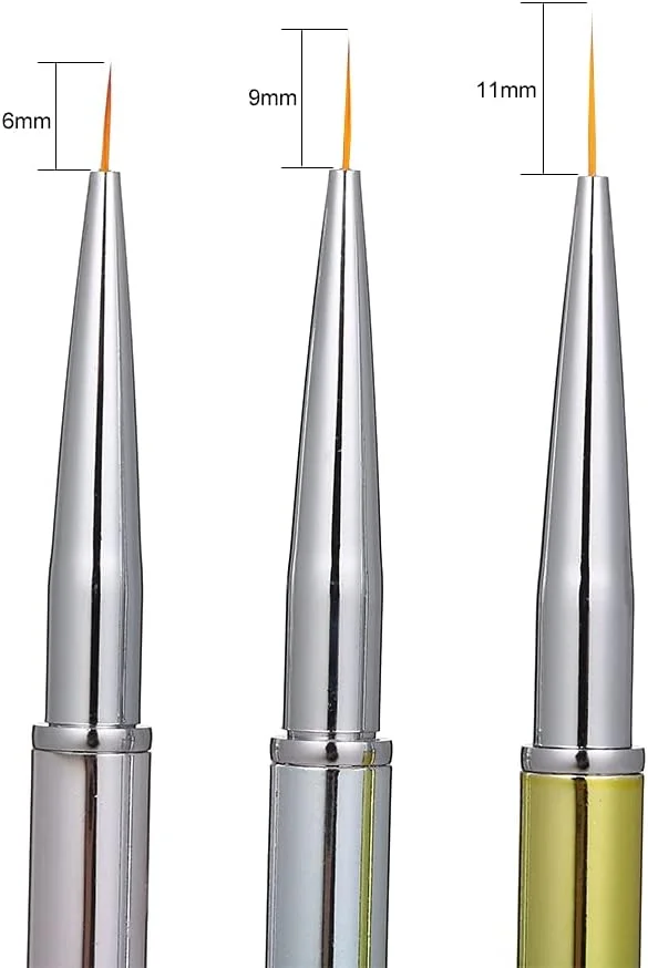 ست قلمو طراحی ناخن Fawoonu، ست 3 عددی قلمو طراحی ناخن، قلمو طراحی نقطه گذاری، نقاشی و طراحی