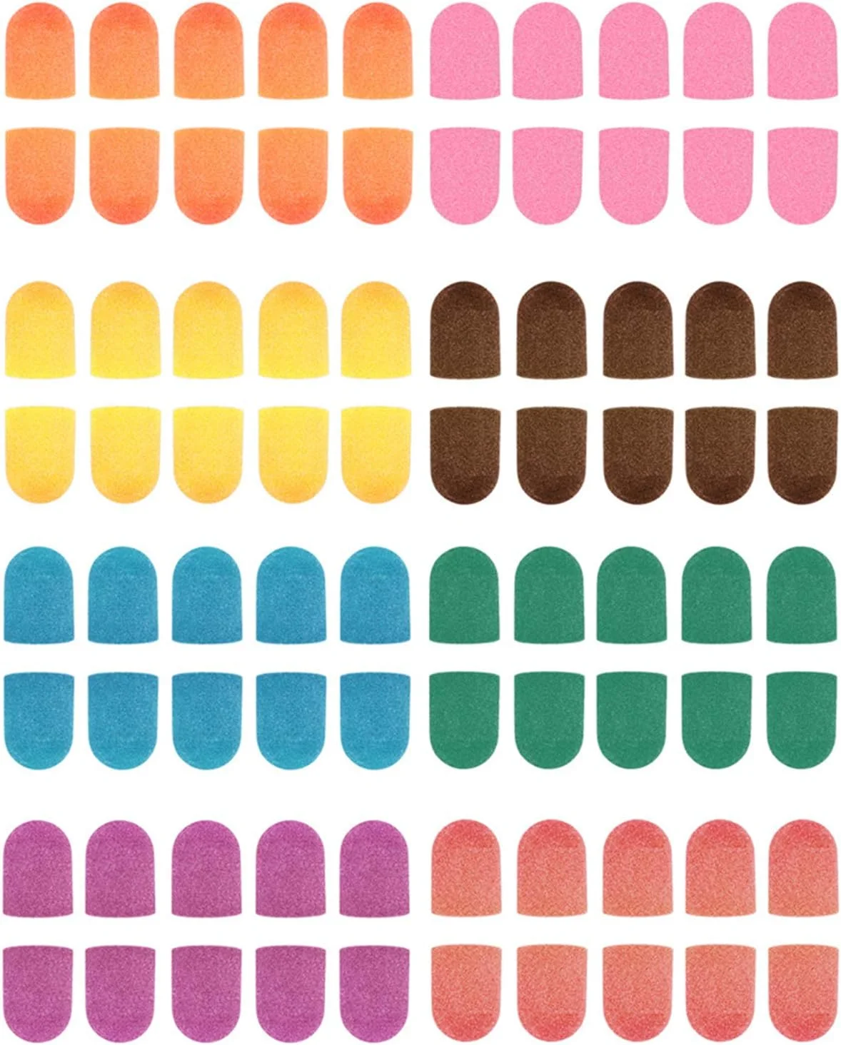 سری سمباده ناخن Fawoonu، بسته 10 عددی، سمباده شماره 120، حلقه سمباده ناخن، ابزار پدیکور و مانیکور ناخن به همراه 1 عدد لاستیک