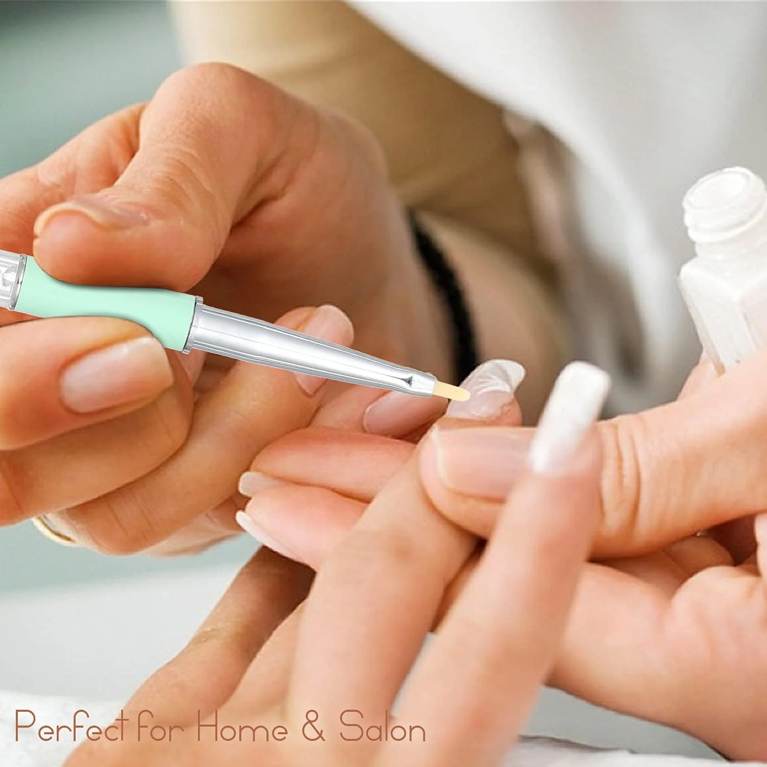 قلم طراحی ناخن، مجموعه 10 عددی قلم ناخن Fawoonu با دسته فلزی نگین دار، برس های ژل UV اکریلیک برای طراحی، نقاشی، خط کشی و حکاکی ناخن