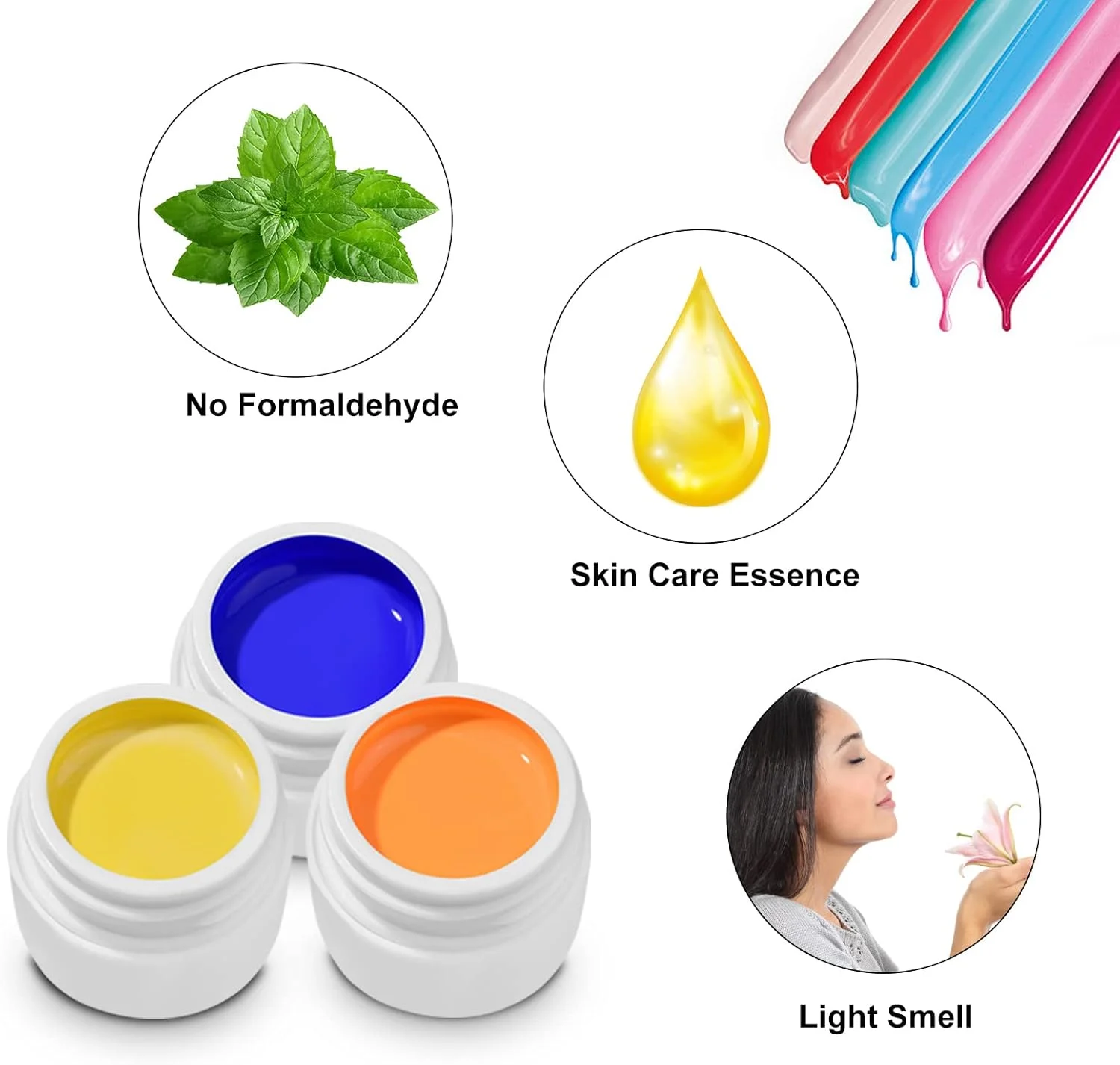 لاک ژل ناخن Fawoonu، مجموعه ۲۴ رنگ لاک ژل ۸ میلی لیتری UV، ژل اکستنشن ناخن، لاک ژل بیلدر، ژل خیساندنی با برس ناخن