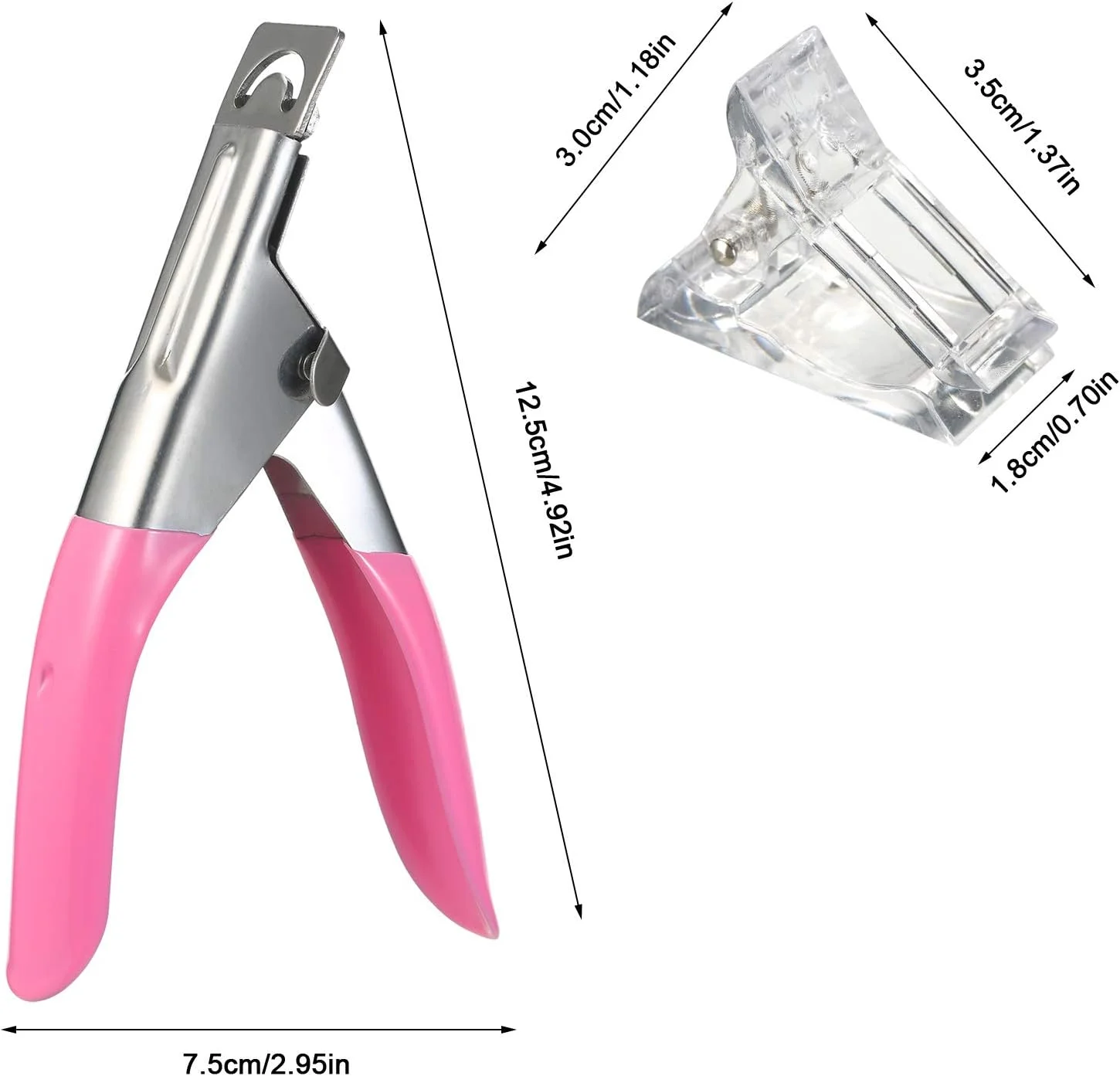 مجموعه گیره فاوونو، 10 عدد گیره ناخن برای اکستنشن سریع، گیره ناخن مصنوعی، گیره U شکل، ابزار مانیکور، تریمر، ناخن های فرانسوی DIY
