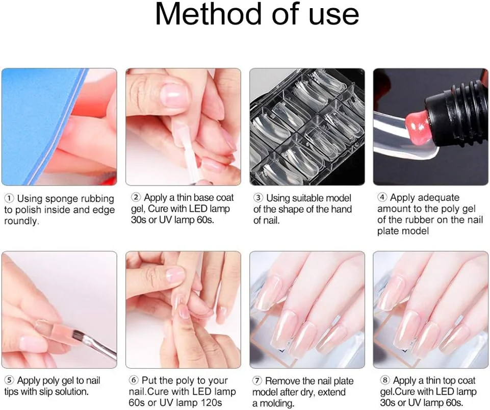 ست طراحی ناخن خانگی Fawoonu، ست ابزار سریع اکستنشن و طراحی ناخن با لامپ LED UV