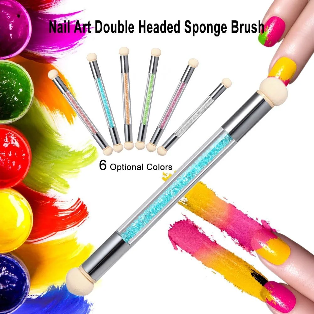 ابزار طراحی ناخن Fawoonu، قلم سایه زنی گرادیان ناخن اکریلیک، برس پودر ناخن، ابزار مانیکور