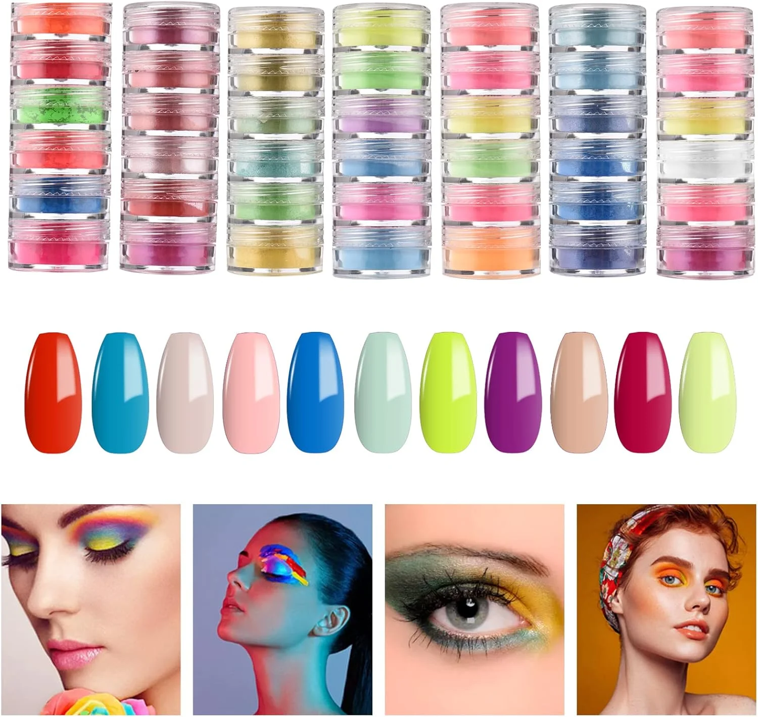 پودر ناخن Fawoonu، 6 رنگ پودر دیپینگ ناخن، پودر اکلیلی طراحی ناخن، پولک های کریستالی براق برای کاشت ناخن فرانسوی، مانیکور ناخن، نیاز به لامپ UV/LED