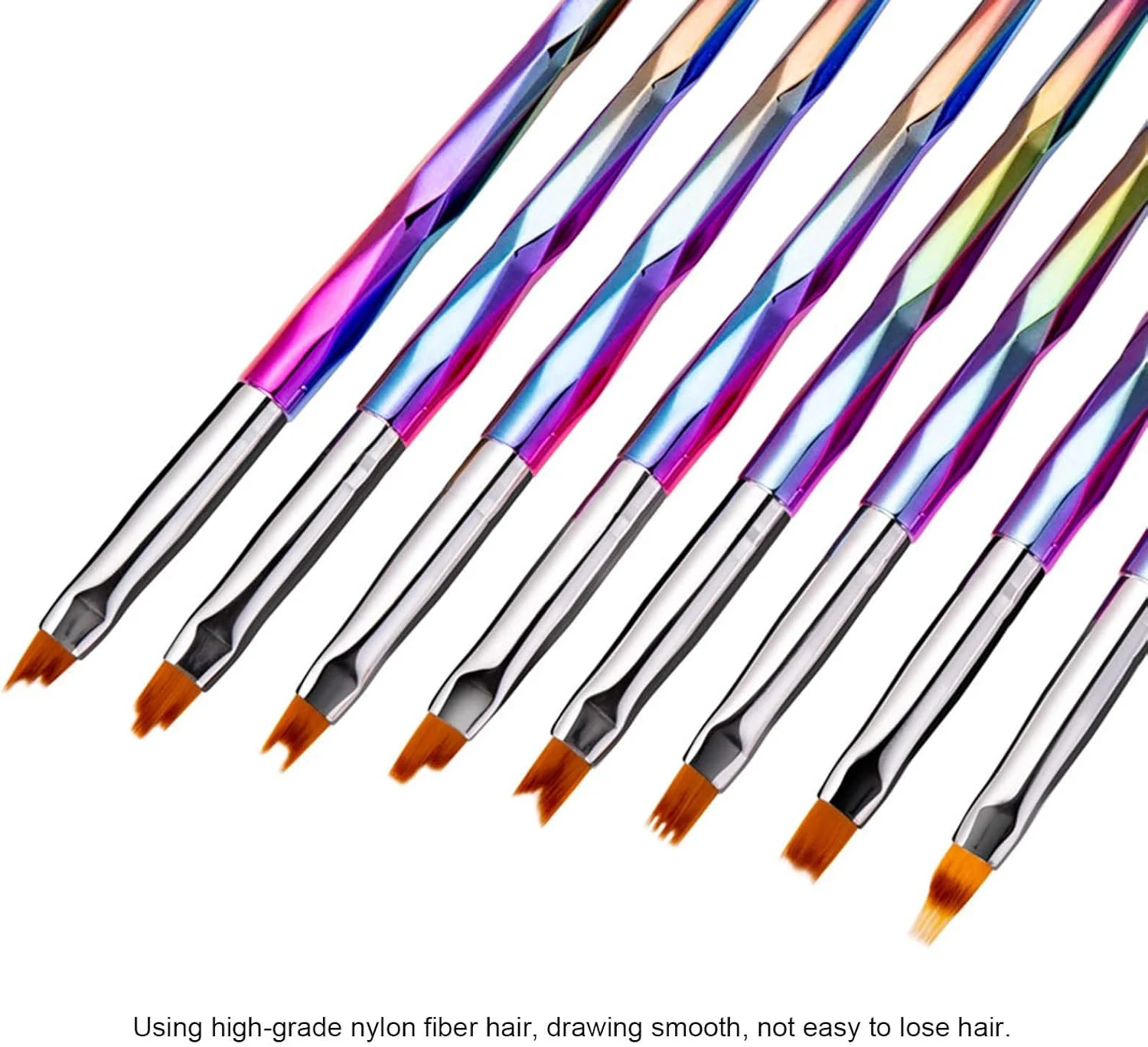 مجموعه 8 عددی قلم طراحی ناخن Fawoonu، قلم طراحی ناخن آمبره و گرادینت ژلی، قلم چند رنگ طراحی و لاک ناخن