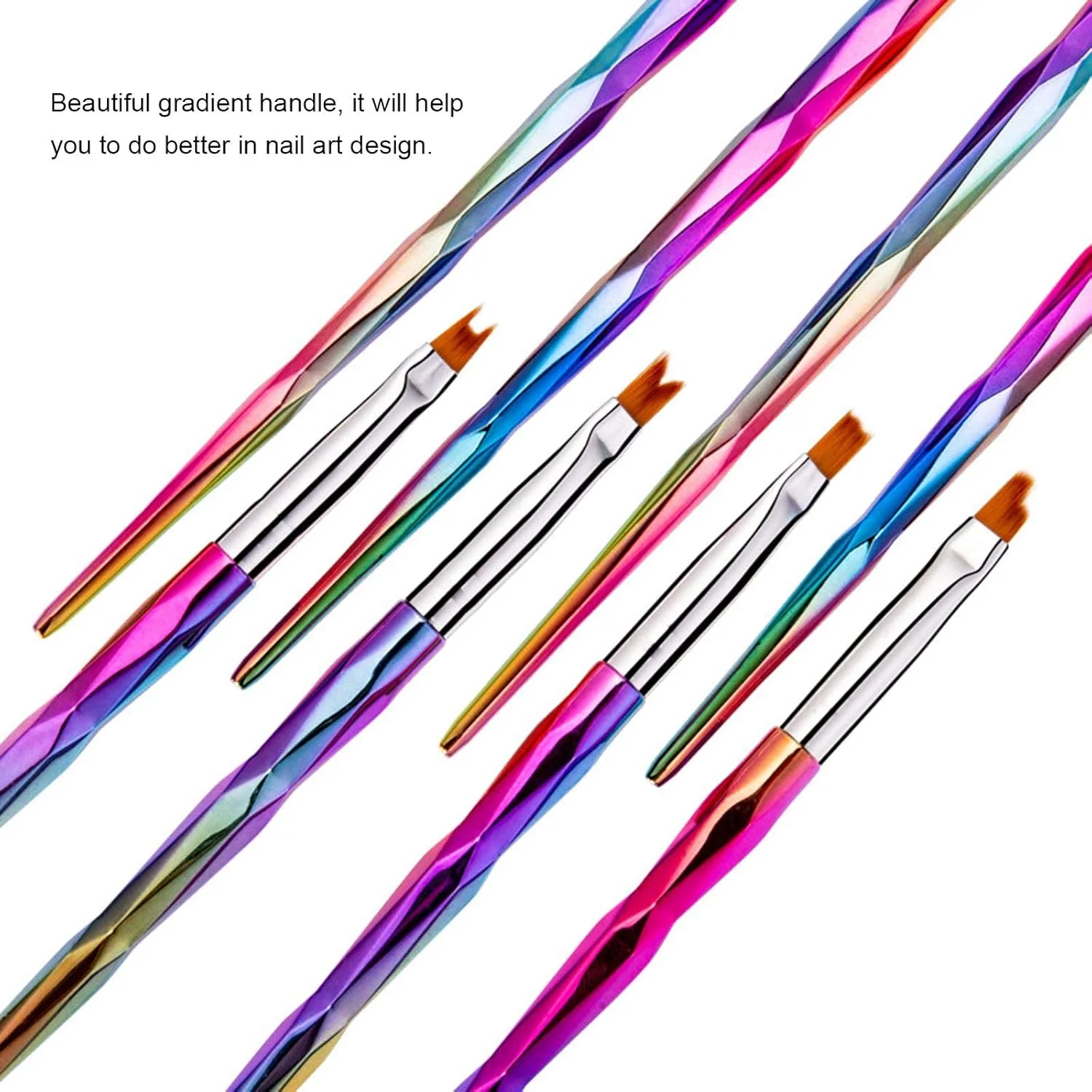 مجموعه 8 عددی قلم طراحی ناخن Fawoonu، قلم طراحی ناخن آمبره و گرادینت ژلی، قلم چند رنگ طراحی و لاک ناخن
