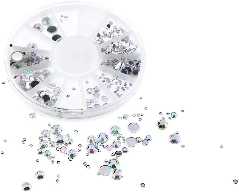 تزئینات ناخن Fawoonu، سنگ های تزئینی اکریلیک چند رنگ سفید برای تزئین نوک ناخن DIY تزئینات ناخن Fawoonu، سنگ های تزئینی اکریلیک چند رنگ سفید برای تزئین نوک ناخن DIY