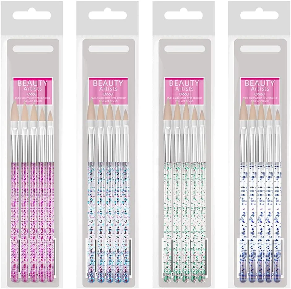 مجموعه ۵ عددی قلم طراحی ناخن Fawoonu، کیت قلم های طراحی ناخن، برس های طراحی ژل، ابزار طراحی ناخن اکریلیک