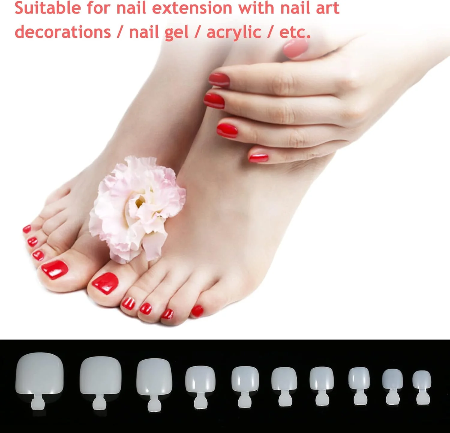 ناخن مصنوعی Fawoonu، بسته 100 عددی ناخن مصنوعی گرد کوتاه، ناخن مصنوعی طبیعی پوشش کامل، ست نوک ناخن پا با چسب برای زنان و دختران