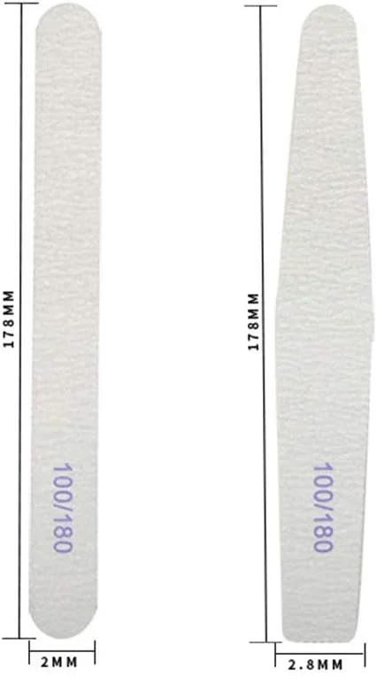 سوهان ناخن Fawoonu، 15 عدد سوهان ناخن حرفه ای دو طرفه سمباده ای با درجه زبری 100/180 به همراه بافر، مناسب برای ناخن های طبیعی و مصنوعی، ست مانیکور