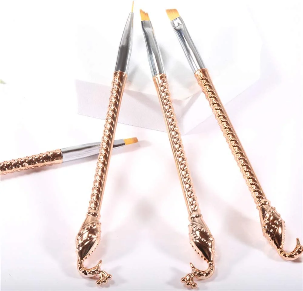 مجموعه قلم طراحی ناخن Fawoonu، مجموعه 10 عددی قلم طراحی ناخن، قلم طراحی ناخن ژل UV، دسته استیل ضد زنگ، برس پشمی نایلونی، ابزار مانیکور تزئین سالن