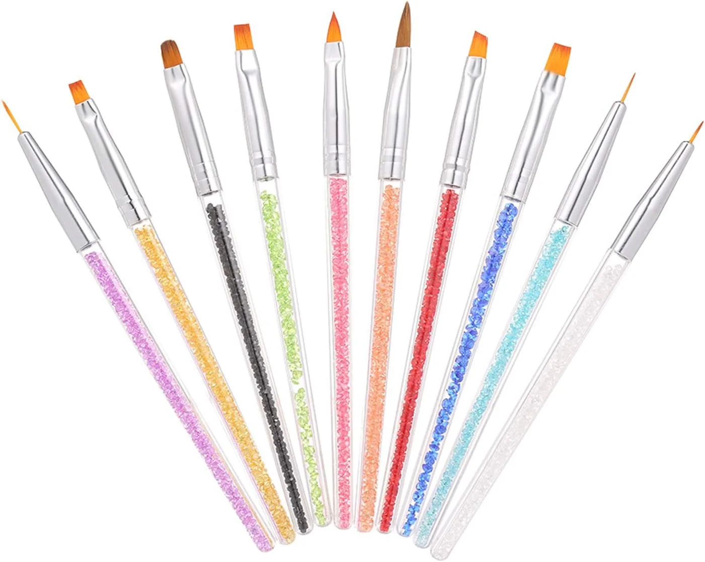 ست قلم طراحی ناخن Fawoonu، 10 عدد برس طراحی ناخن اکریلیک، ابزار حرفه ای طراحی ناخن، ژل UV، طراحی سه بعدی ناخن، ست قلم طراحی خط کشی با دسته نگین دار اکریلیک ست قلم طراحی ناخن Fawoonu، 10 عدد برس طراحی ناخن اکریلیک، ابزار حرفه ای طراحی ناخن، ژل UV، طراحی سه بعدی ناخن، ست قلم طراحی خط کشی با دسته نگین دار اکریلیک