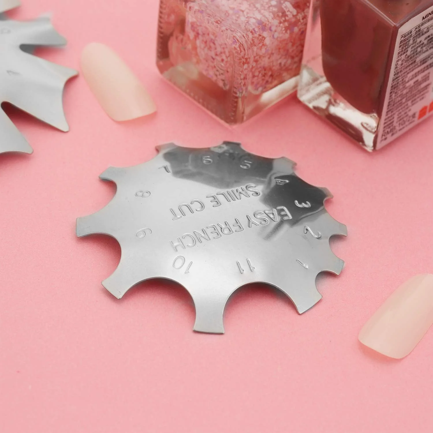 شابلون ناخن Fawoonu، 6 عدد قالب طراحی ناخن، صفحه ناخن DIY استیل ضد زنگ، قالب ساخت ناخن انگشت فرانسوی